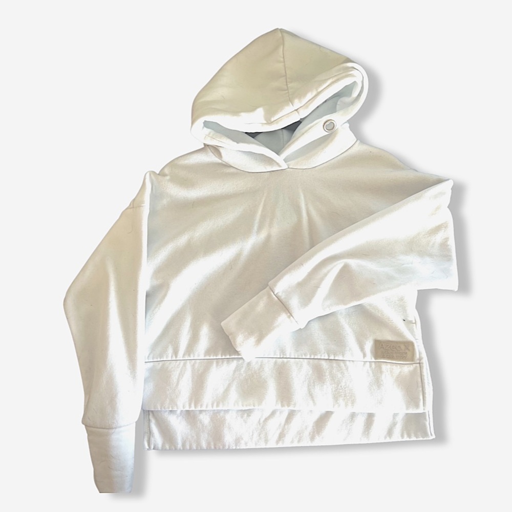 Azeox gender neutral high low hoodie with customizable draw string options